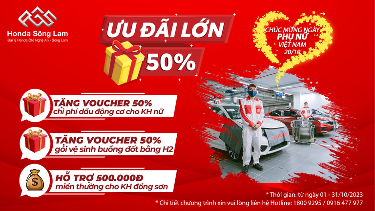 BẢO DƯỠNG XE HAY - NHẬN NGAY ƯU ĐÃI MỪNG NGÀY PHỤ NỮ VIỆT NAM 20/10