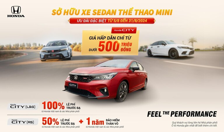 Chương trình khuyến mại của các dòng xe ô tô Honda trong tháng 8 năm 2024