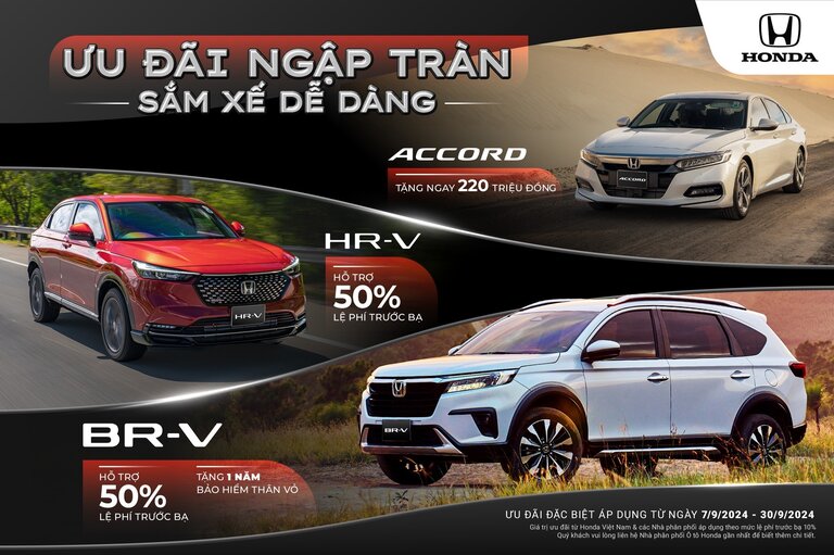 Chương trình khuyến mại tháng 9 các dòng xe Honda