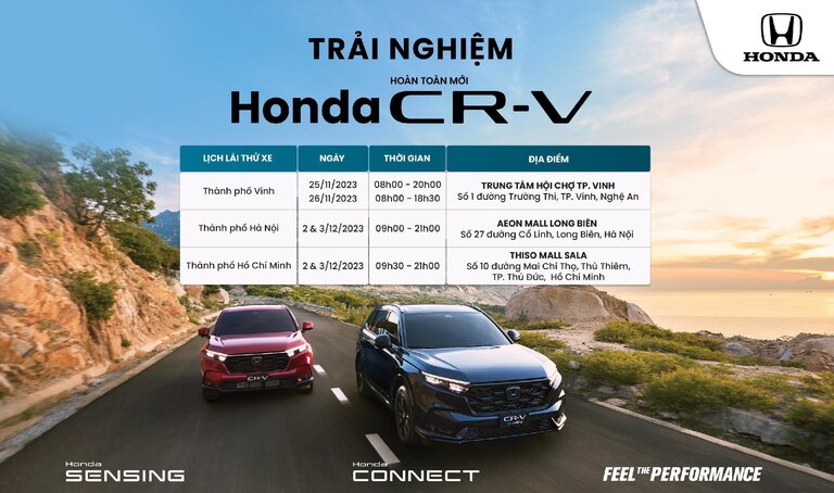 CHƯƠNG TRÌNH TRẢI NGHIỆM HONDA CR-V HOÀN TOÀN MỚI