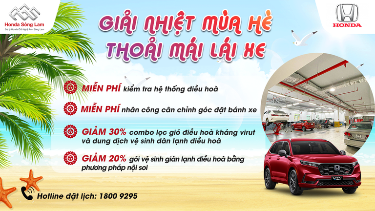 CHƯƠNG TRÌNH ƯU ĐÃI DỊCH VỤ THÁNG 5/2024 TẠI HONDA SÔNG LAM