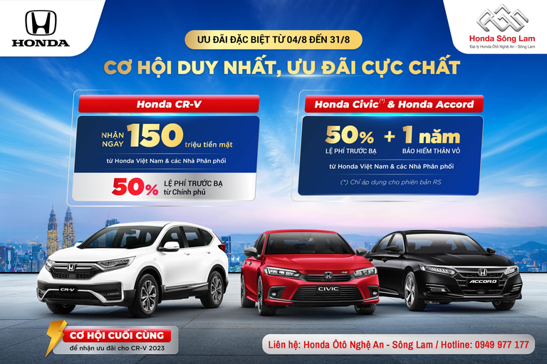 CƠ HỘI DUY NHẤT - ƯU ĐÃI CỰC CHẤT CÙNG HONDA