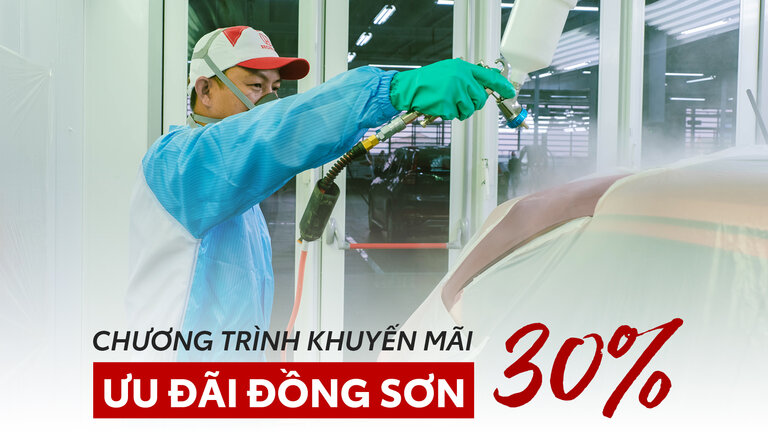 Giảm 30% chi phí đồng sơn cho toàn bộ hãng xe