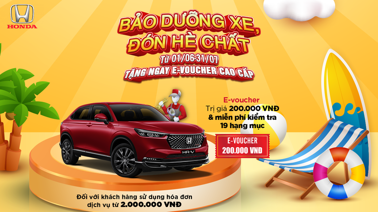 Honda Việt Nam tặng E-voucher trị giá 200.000VNĐ  và miễn phí kiểm tra 19 hạng mục
