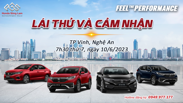 LÁI THỬ VÀ TRẢI NGHIỆM CÁC DÒNG XE Ô TÔ HONDA TẠI TP VINH