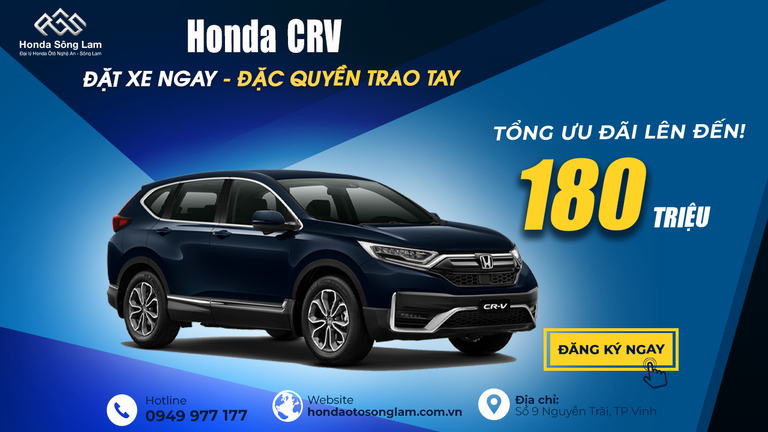 RƯỚC HONDA CRV TỔNG ƯU ĐÃI LÊN ĐẾN 180 TRIỆU
