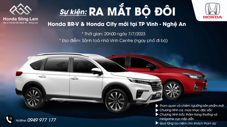 SỰ KIỆN RA MẮT BỘ ĐÔI XE HONDA BR-V VÀ HONDA CITY MỚI TẠI HONDA SÔNG LAM 2023