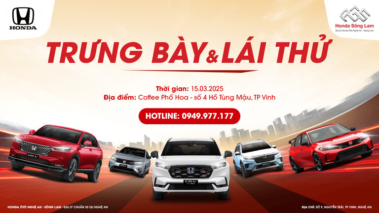SỰ KIỆN TRƯNG BÀY & LÁI THỬ XE Ô TÔ HONDA ĐẲNG CẤP TẠI THÀNH PHỐ VINH