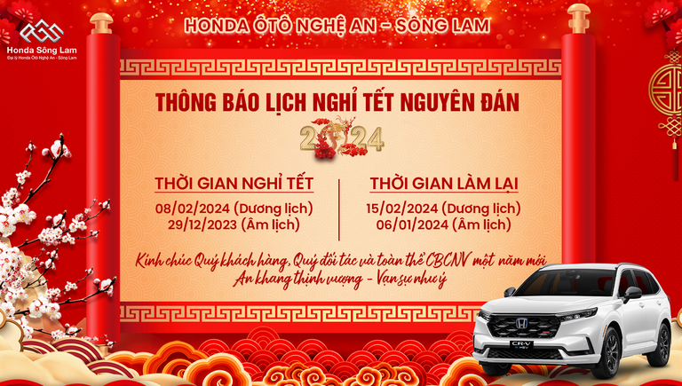 THÔNG BÁO LỊCH NGHỈ TẾT GIÁP THÌN 2024